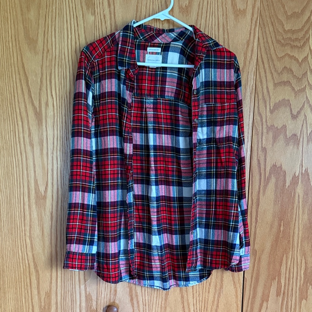 American Eagle Outfitters Red Plaid Button Down Shirt